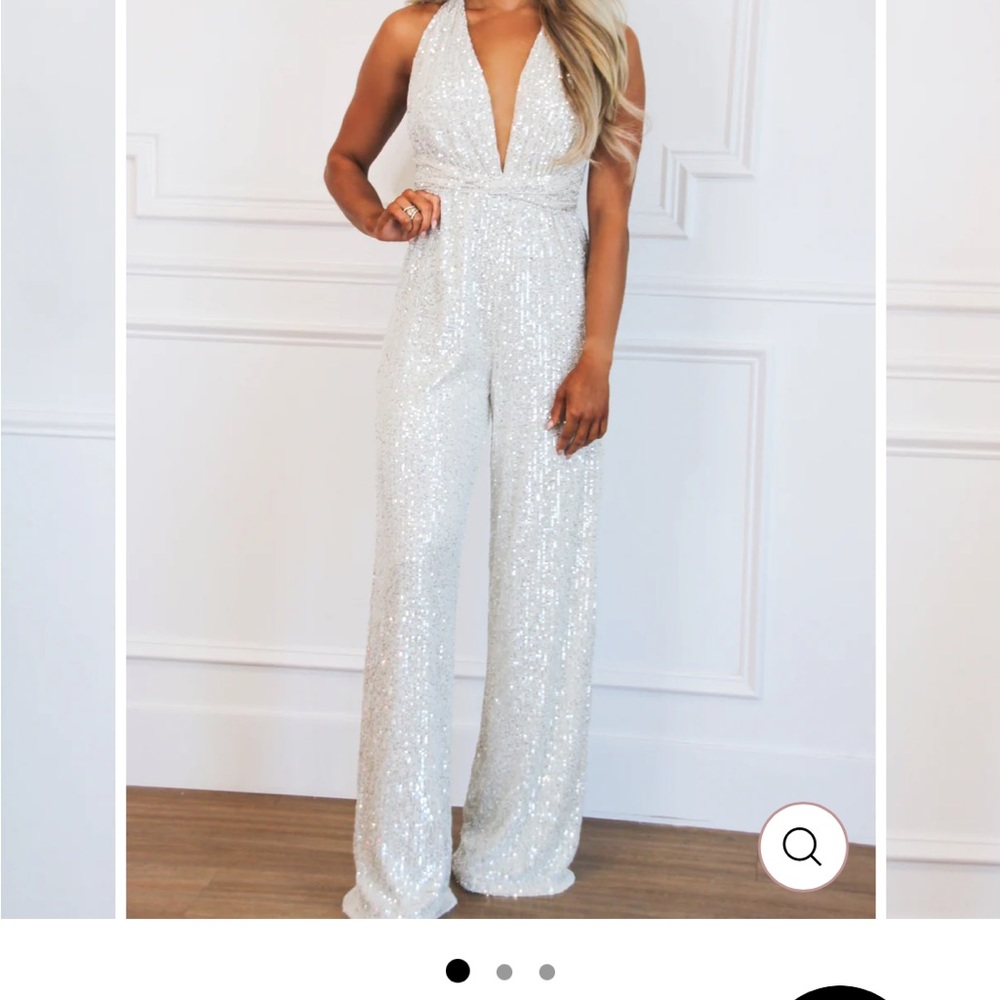 1X cheers to you jumpsuit in white from Bella and bloom